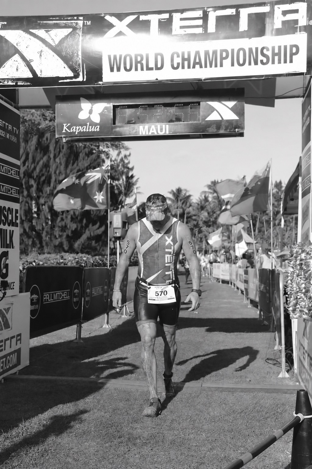 Kenny Stoddart at the XTERRA World Championship finish line in Maui